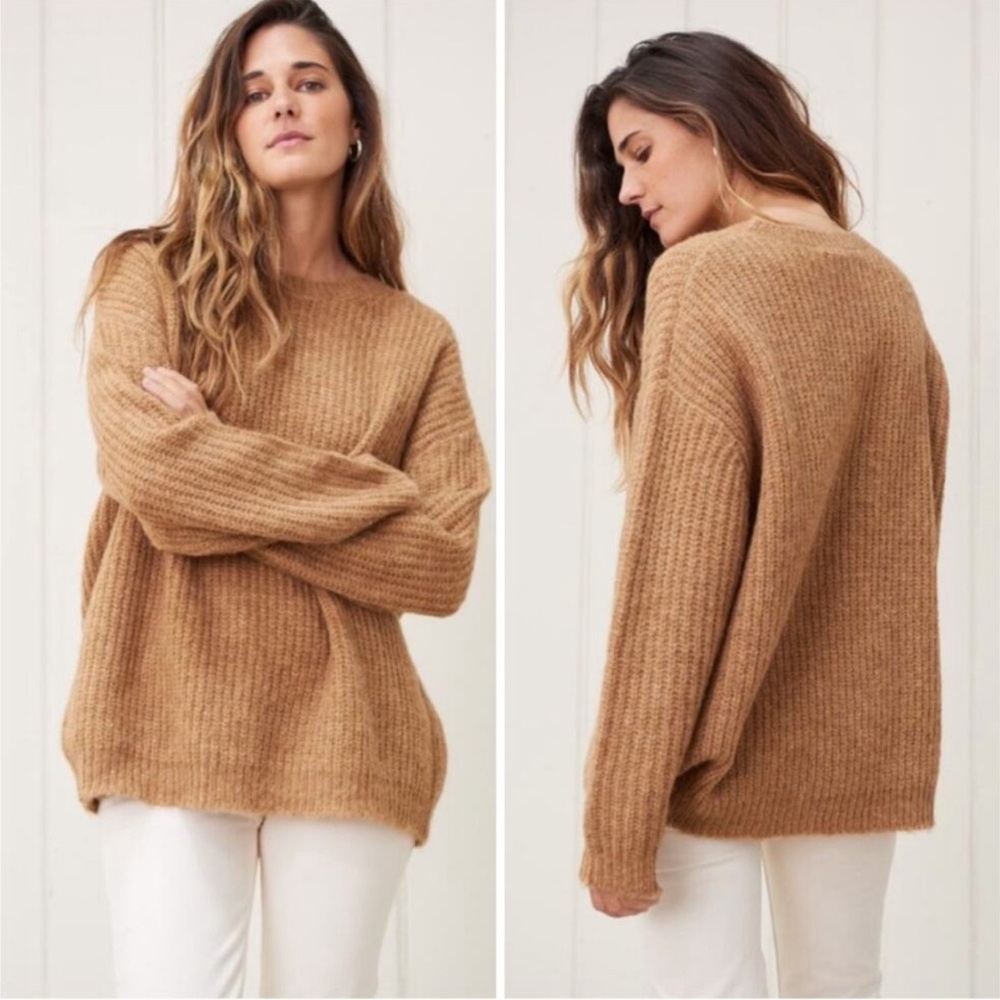 Jenni Kayne Chunky Knit Crewneck Apricot
